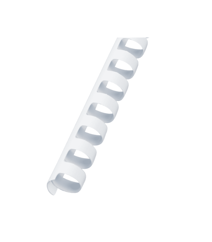 Plastové hřbety - 16 mm, bílé, 100 ks, kapacita 145 listů