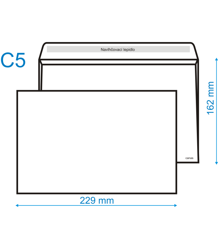Obálky C5 - s vnitřním tiskem, navlhčovací lepidlo, 50 ks