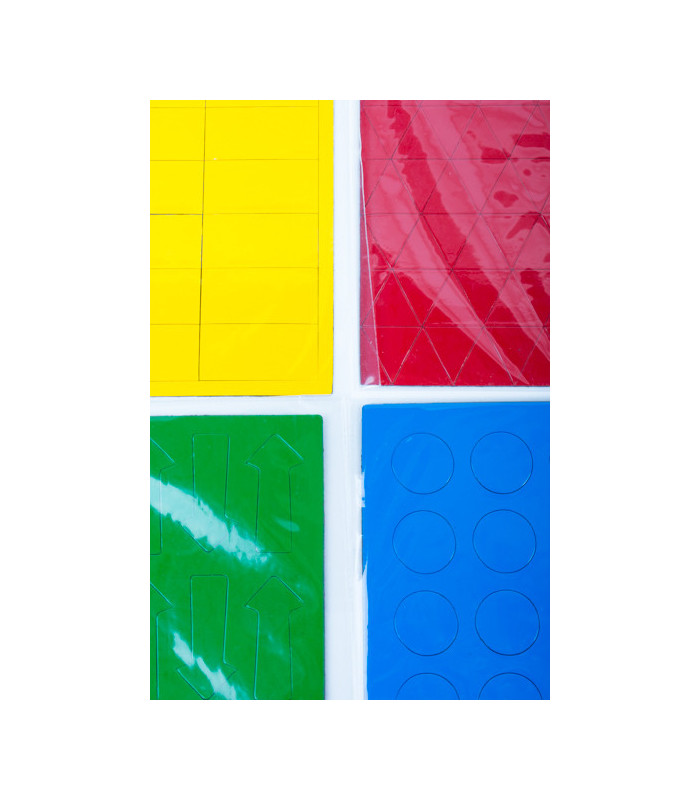 Magnetické symboly 4 listy A4 (obdélník, šipka, kolečko, trojúhelník)