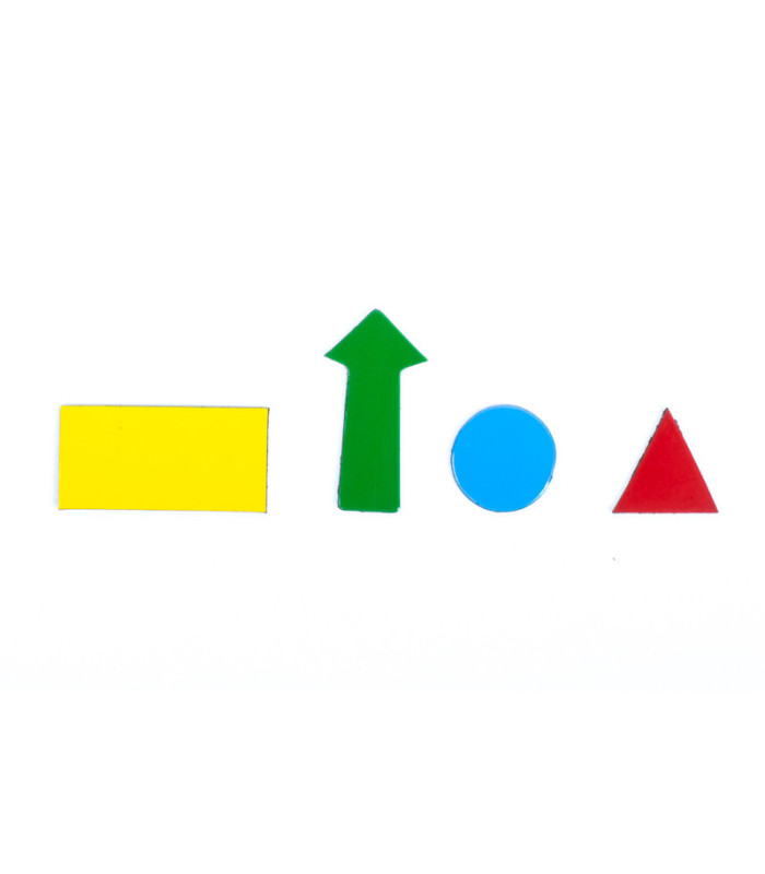 Magnetické symboly 4 listy A4 (obdélník, šipka, kolečko, trojúhelník)