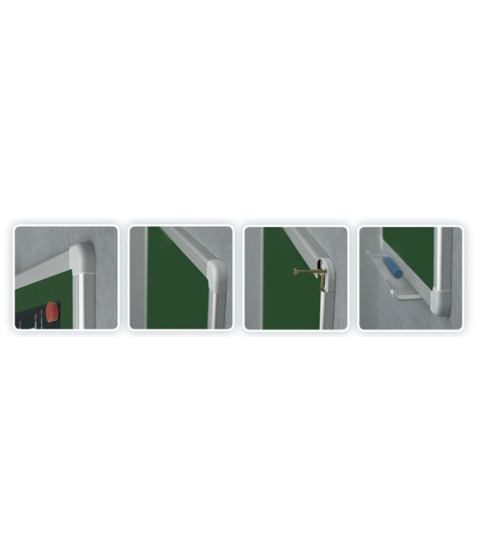 Zelená magnetická tabule pro popis křídou 100x200 - keramická, ALU23