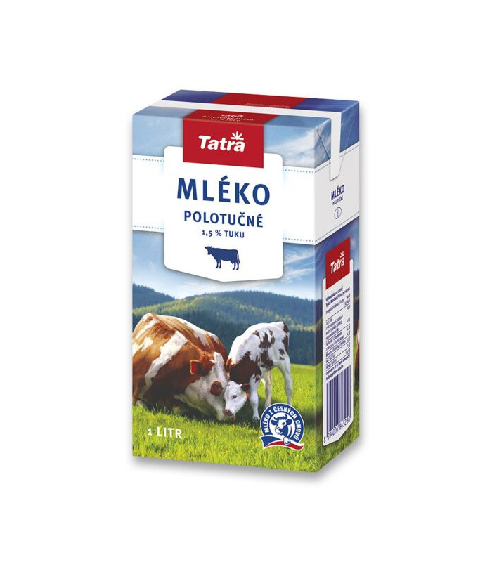 Trvanlivé mléko Tatra 1,5 % polotučné, 1 l