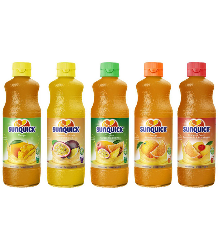 Sirup Sunquick Orange - Peach, koncentrovaný min. 50%, 580 ml