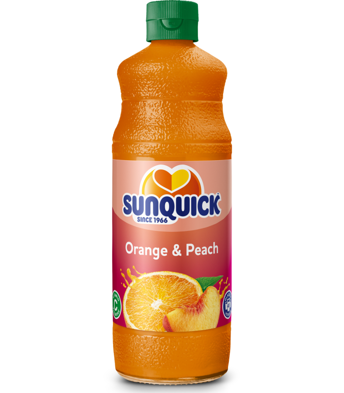 Sirup Sunquick Orange - Peach, koncentrovaný min. 50%, 580 ml