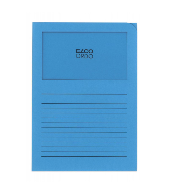 Zakládací obal L s okénkem - A4, papírový, modrý, 1 ks