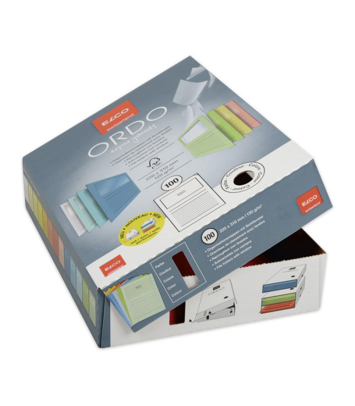 Zakládací obal L s okénkem - A4, papírový, modrý, 1 ks