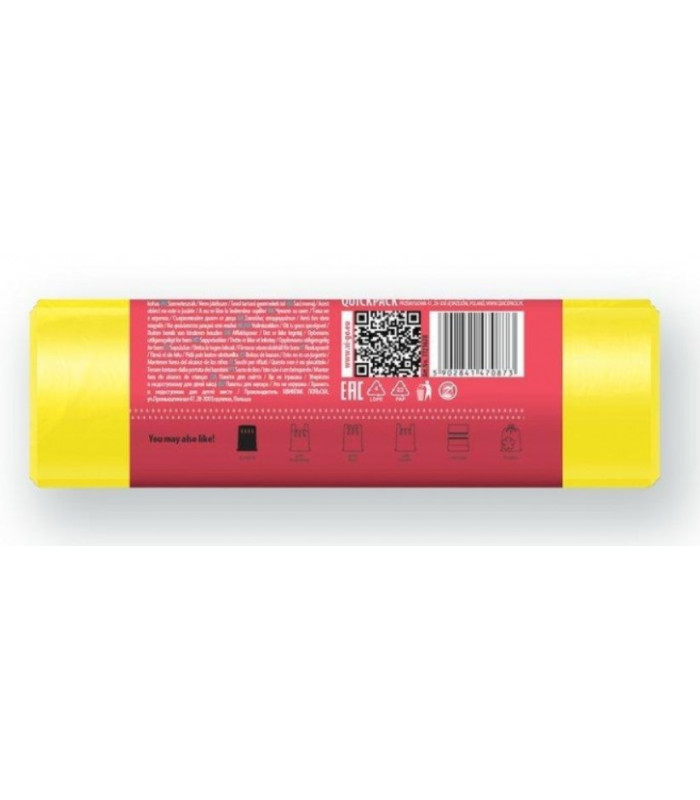Pytle na odpadky na tříděný odpad - žluté, 120 l, 45 mic, 8 ks