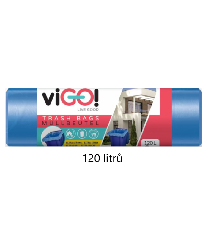 Pytle na odpadky na tříděný odpad - modré, 120 l, 45 mic, 8 ks