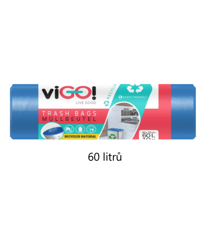Pytle na odpadky ViGO - 60 l, modré, 28 mic, 10 ks