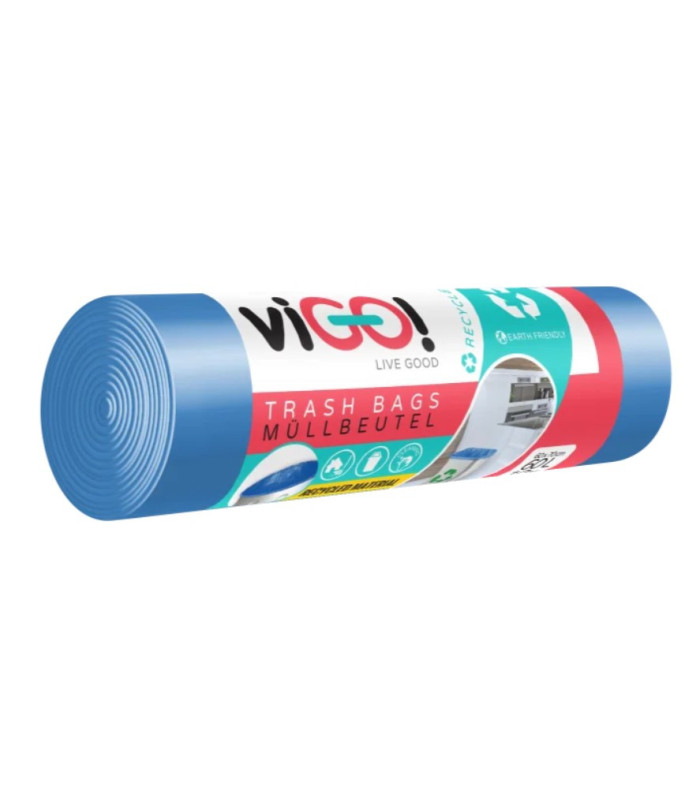 Pytle na odpadky ViGO - 60 l, modré, 28 mic, 10 ks
