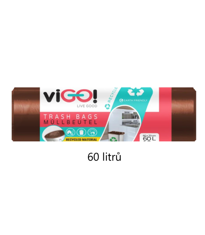 Pytle na odpadky ViGO - 60 l , hnědé, 28 mic, 10 ks