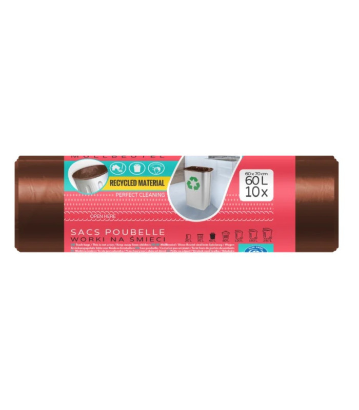 Pytle na odpadky ViGO - 60 l , hnědé, 28 mic, 10 ks