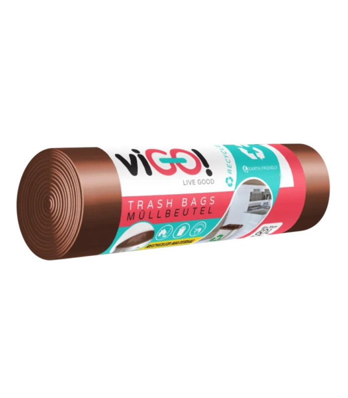 Pytle na odpadky ViGO - 60 l , hnědé, 28 mic, 10 ks