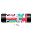 Pytle na odpadky viGO - černé, pevné 35l, LPDE,23 µm, 15 ks