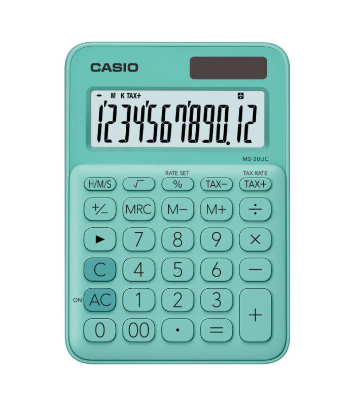 Stolní kalkulačka Casio MS-20UC - 12místný displej, zelená