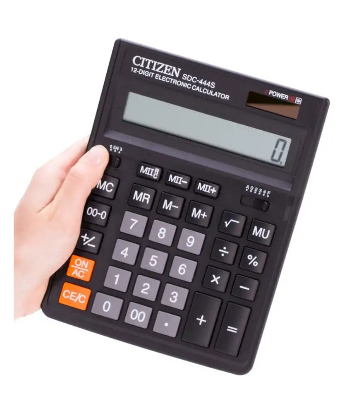 Velká stolní kalkulačka Citizen SDC-444S - 12-míst displej, černá