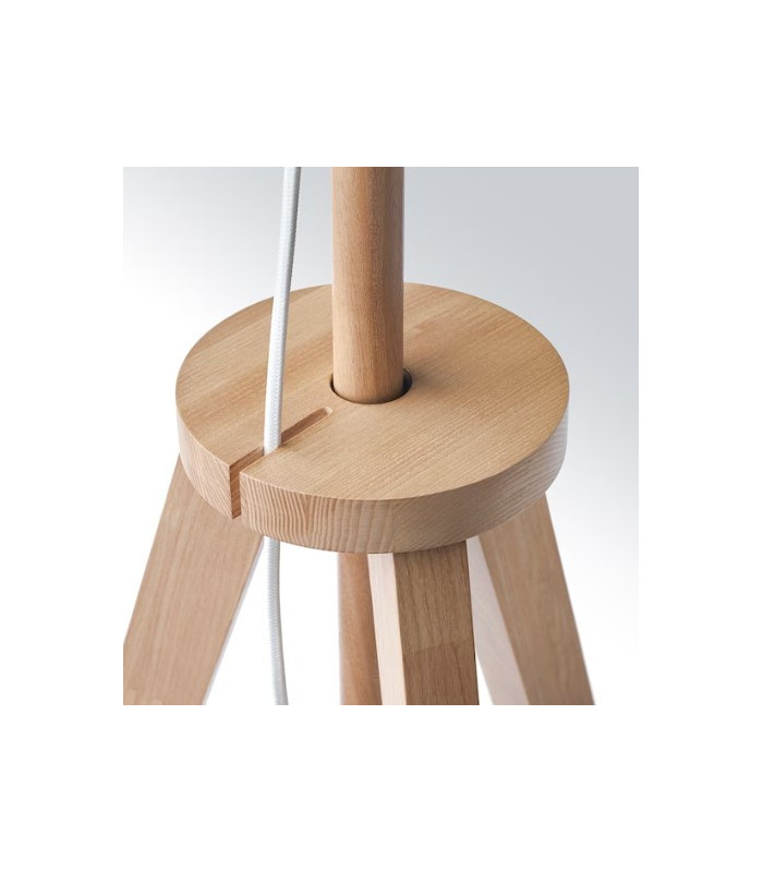 Stojací lampa, jasan/bílá 151 cm