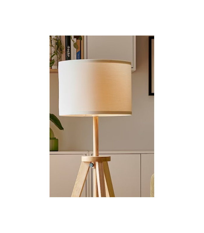 Stojací lampa, jasan/bílá 151 cm