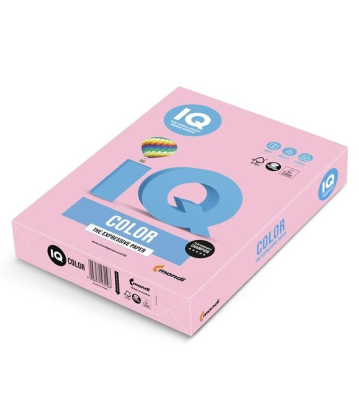 Barevný papír IQ Color A4 - OPI74, světle růžový, 80g/m2, 500 listů