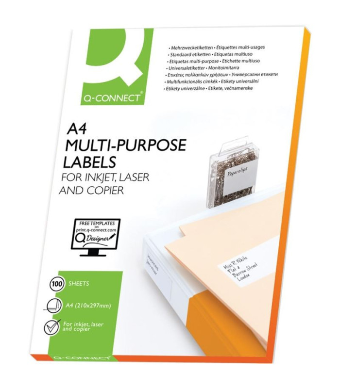 Univerzální etikety Q-Connect - bílé, 105 x 74 mm, 800 ks