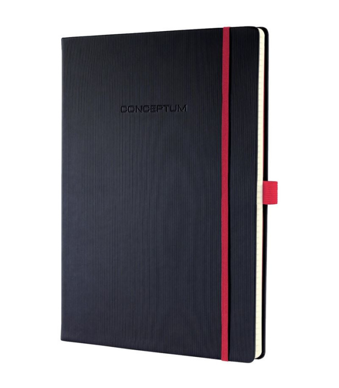 Záznamní kniha Sigel Conceptum - Hardcover, A5, linkovaná, černo-červená