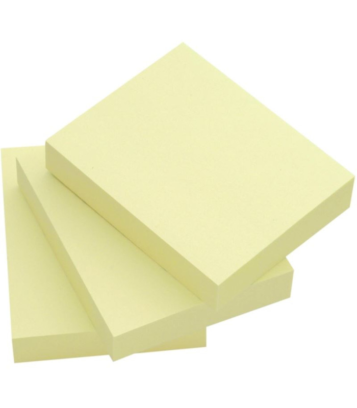 Samolepicí bloček Q-Connect - 38 x 51 mm, žlutý, 3 ks