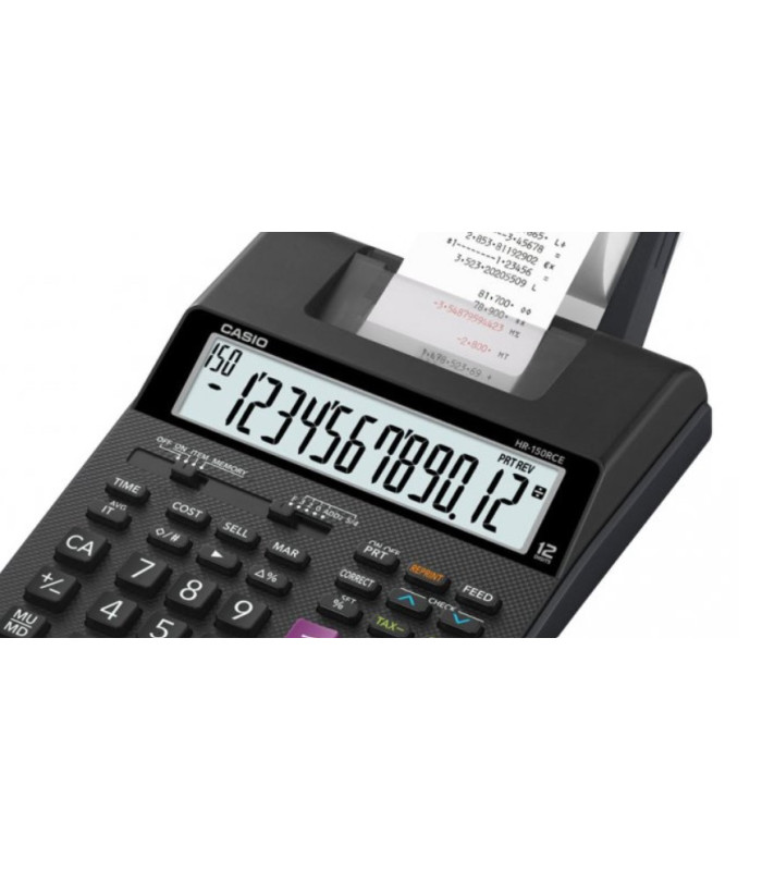 Kalkulačka s tiskem Casio HR-150RCE - 12místný displej, černá