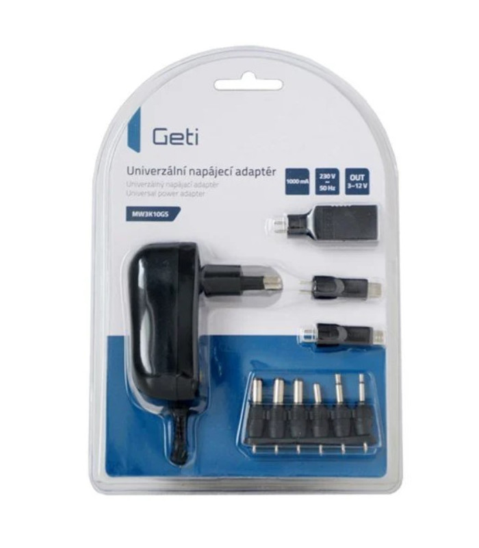 Adaptér napájecí 3-12V Geti MW3K10GS 1000mA