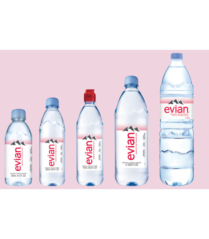 Minerální voda Evian - neperlivá, 24x 0,33 l