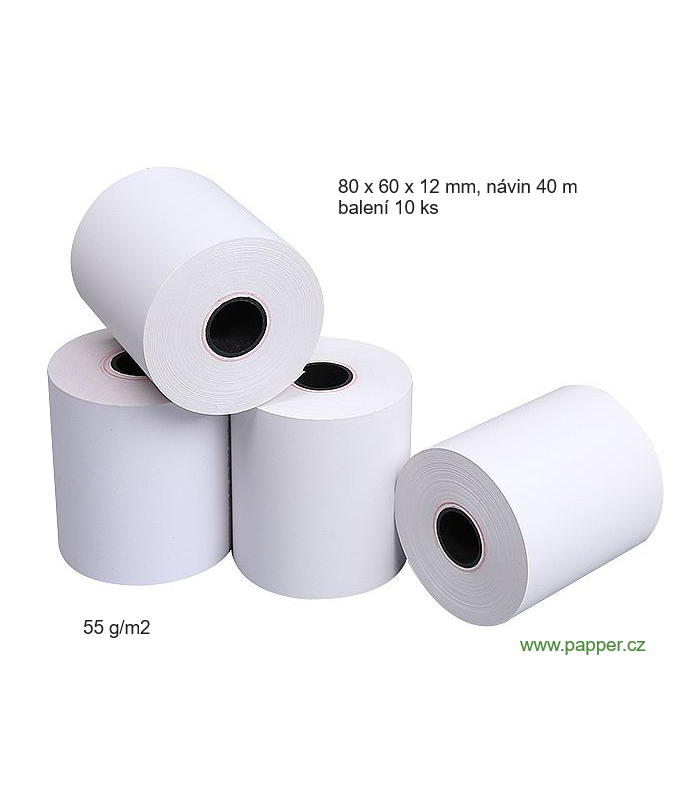 Termokotoučky - 80 x 60 x 12 mm, návin 40 m, 55 g/m2, 10 ks
