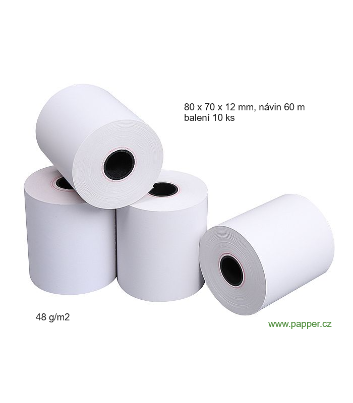 Termokotoučky - 80 x 70 x 12 mm, návin 60 m, 48 g/m2, 10 ks