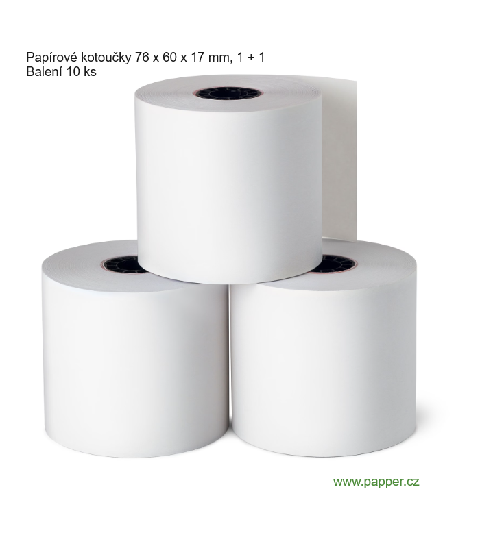 Papírové kotoučky - 76 x 60 x 17 mm, 1+1, 10 ks