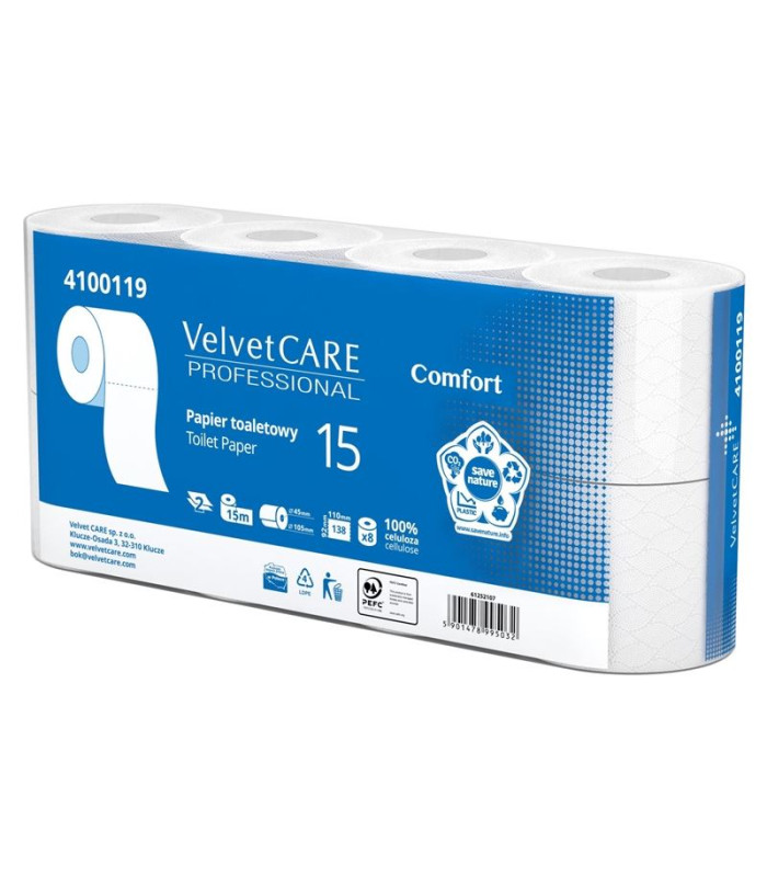 Toaletní papír Velvet Professional 4100119 - 2 vrstvý, 15 m, 8 rolí