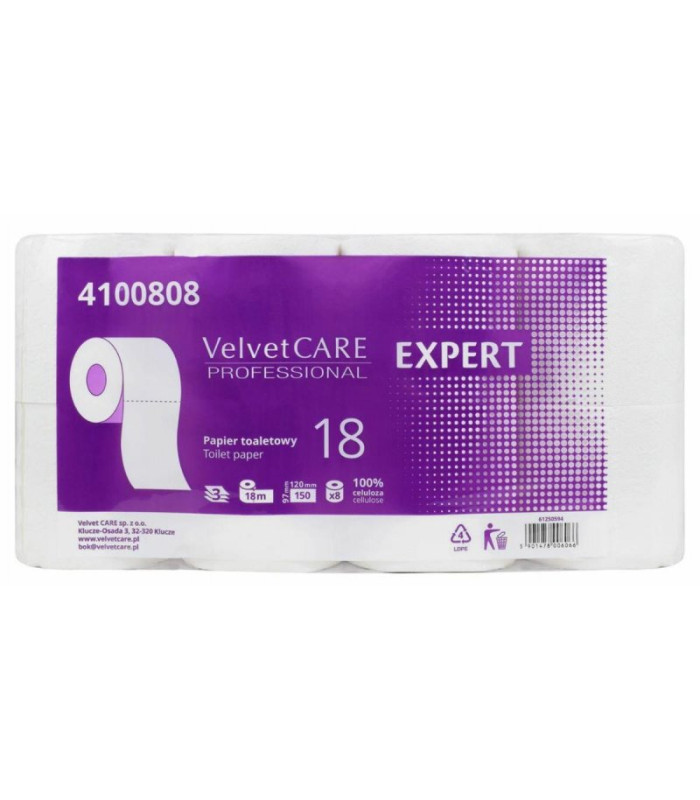 Toaletní papír Velvet Professional 4100808 - 3vrstvý, 18 m, 8 rolí