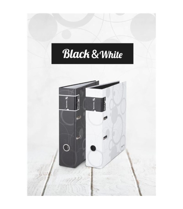 Pákový pořadač Black&White - A4, šíře hřbetu 7 cm, černý