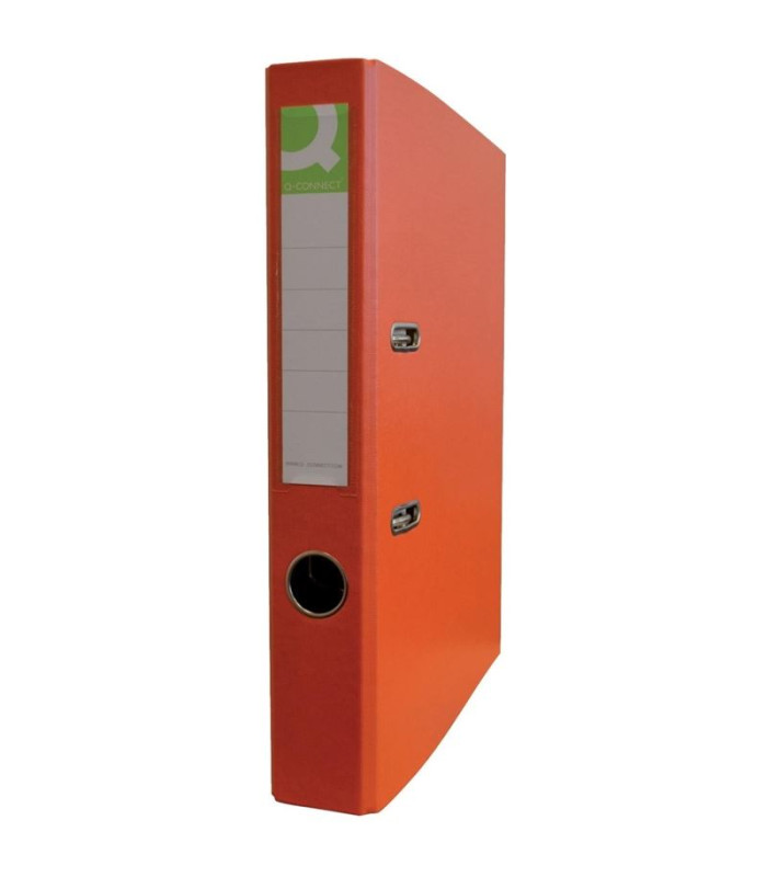 Pákový pořadač Q-Connect - A4, poloplastový, šíře hřbetu 5 cm, oranžový