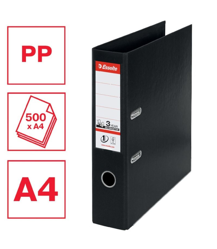 Pákový pořadač Esselte No.1 - A4, šíře hřbetu 7,5 cm, černý