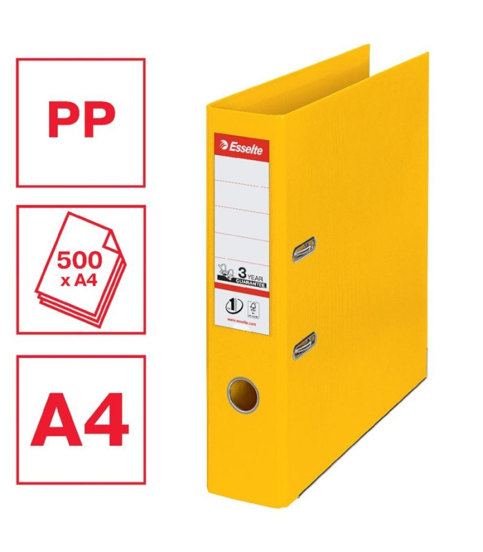 Pákový pořadač Esselte No.1 - A4, šíře hřbetu 7,5 cm, žlutý