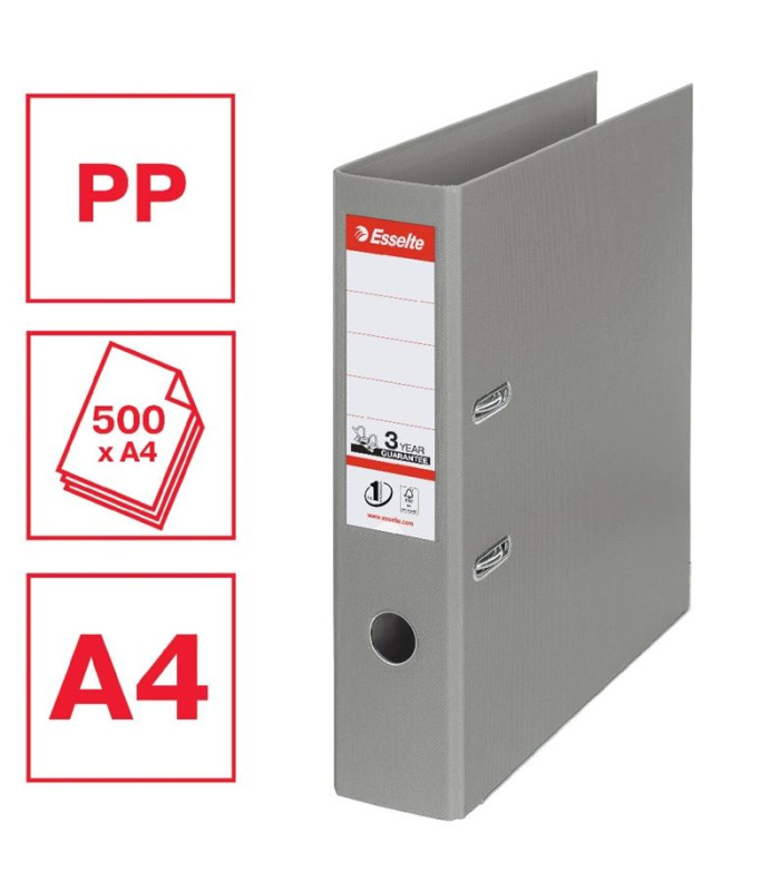 Pákový pořadač Esselte No.1 - A4, šíře hřbetu 7,5 cm, šedý