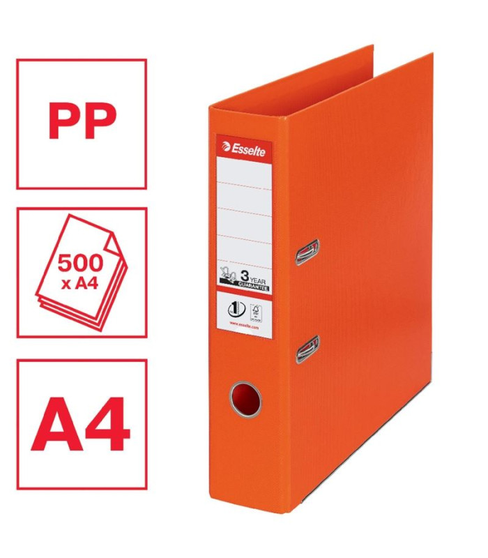 Pákový pořadač Esselte No.1 - A4, šíře hřbetu 7,5 cm, oranžový