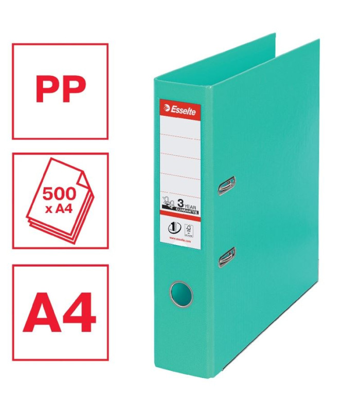 Pákový pořadač Esselte No.1 - A4, šíře hřbetu 7,5 cm, světle zelený/mátový