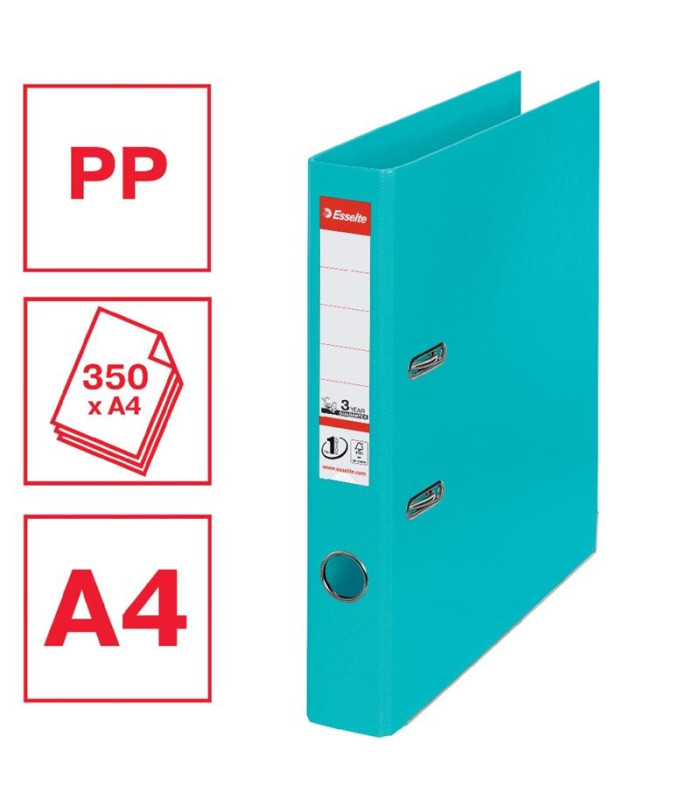 Pákový pořadač Esselte No.1 - A4, šíře hřbetu 5 cm, tyrkysový