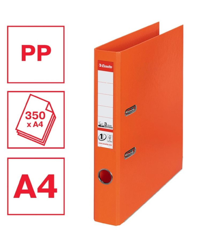 Pákový pořadač Esselte No.1 - A4, šíře hřbetu 5 cm, oranžový