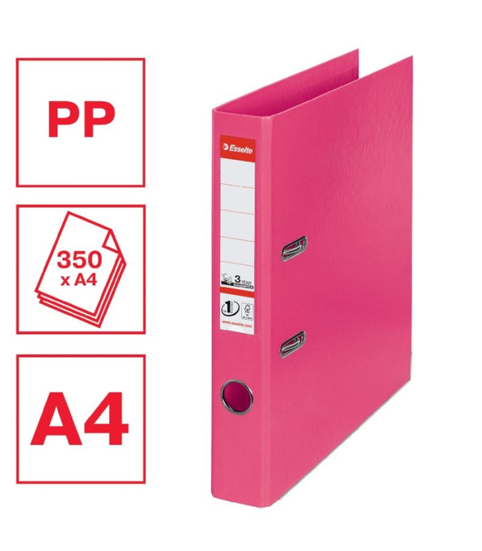 Pákový pořadač Esselte No.1 - A4, šíře hřbetu 5 cm, růžový