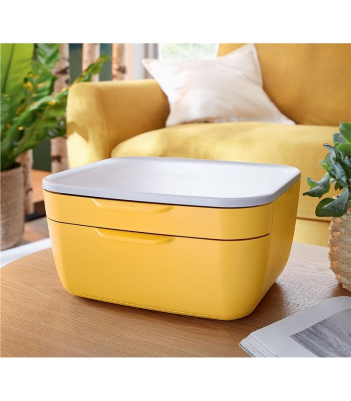Zásuvkový box Leitz Cosy - dvouzásuvkový, teple žlutá