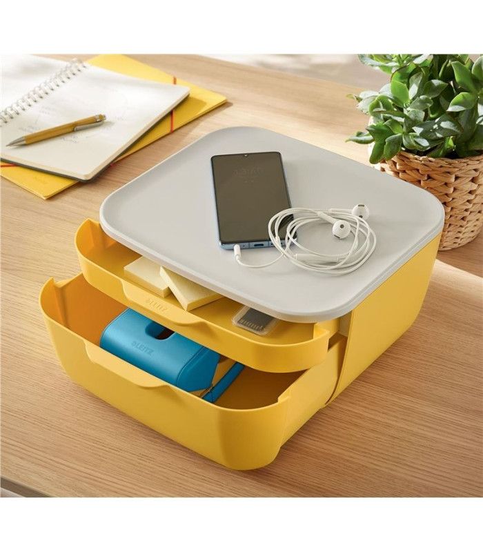 Zásuvkový box Leitz Cosy - dvouzásuvkový, teple žlutá