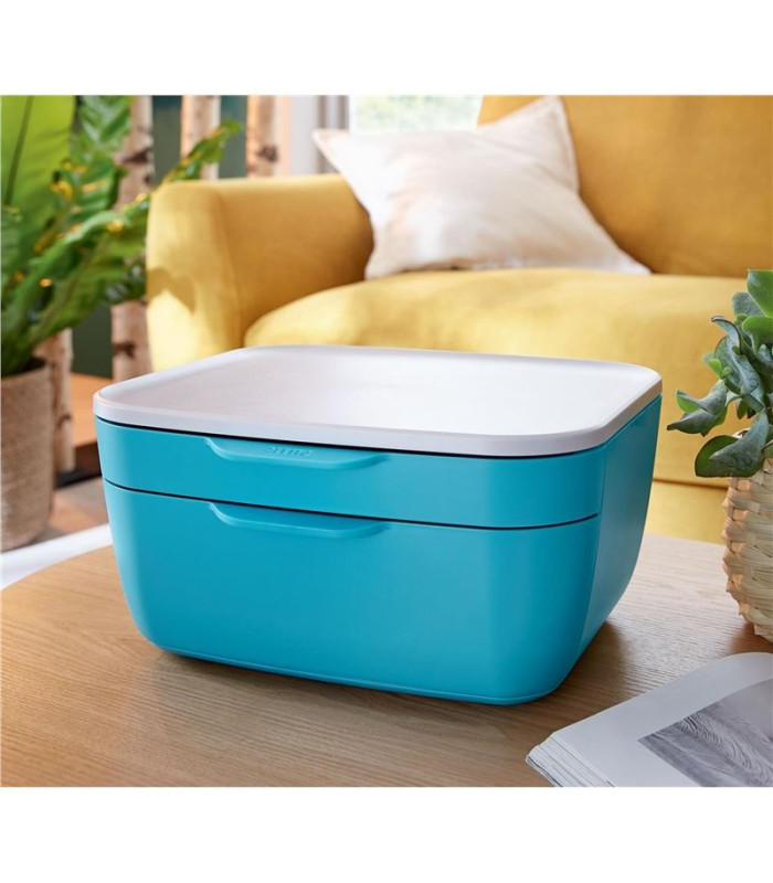 Zásuvkový box Leitz Cosy - dvouzásuvkový, klidná modrá