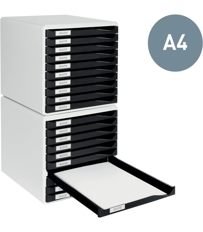 Zásuvkový box Leitz - 10 zásuvek, modrý/šedý