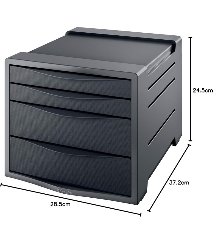 Zásuvkový box Esselte Europost VIVIDA - 4 zásuvky, červený/šedý