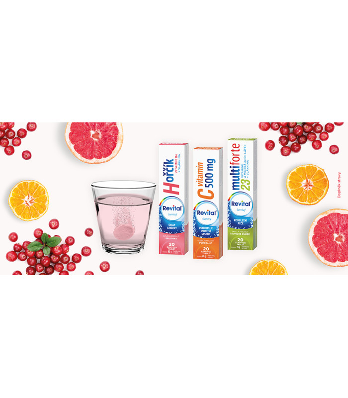Šumivé vitamíny Revital - vitamín C 500 mg, 20 tablet